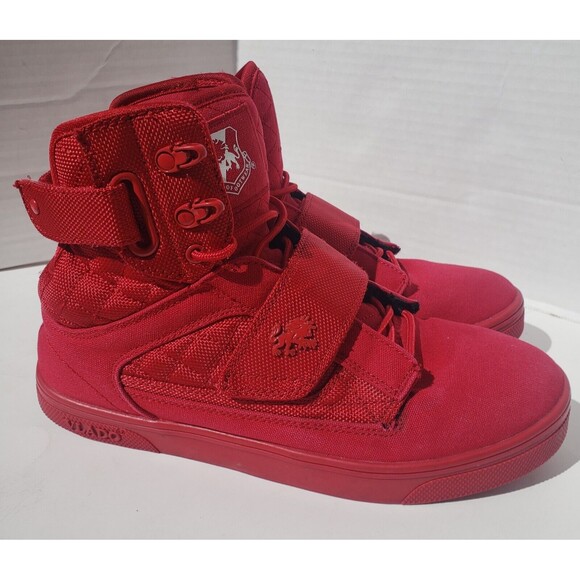Vlado Footwear Mens Atlas II 2 Red Mono Hi-Top Shoes IG-1500-5R US Size 8 - Picture 3 of 16